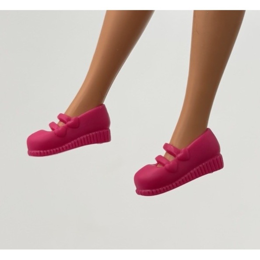 Barbie‎ Pink Mary Janes • Double Strap Doll Shoes • Fit Flat & Arched Feet